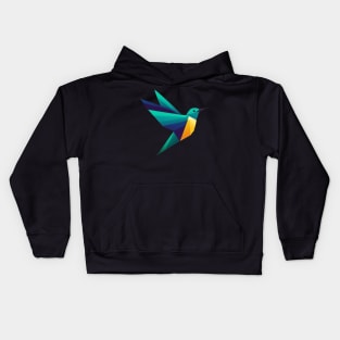 Paradise Bird - Geometric bird design for the environment Kids Hoodie